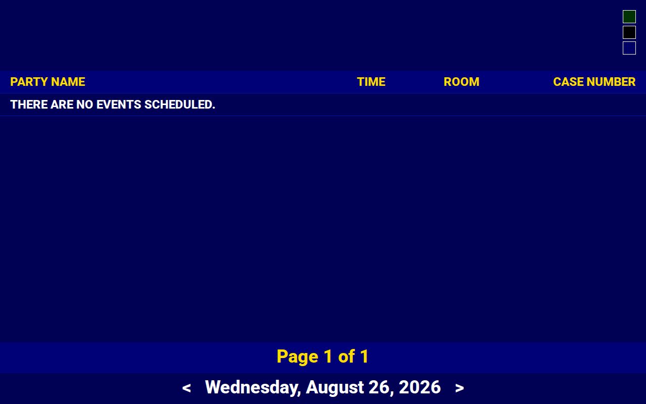 Baraga County court calendar Court Display with date and public hearing fields