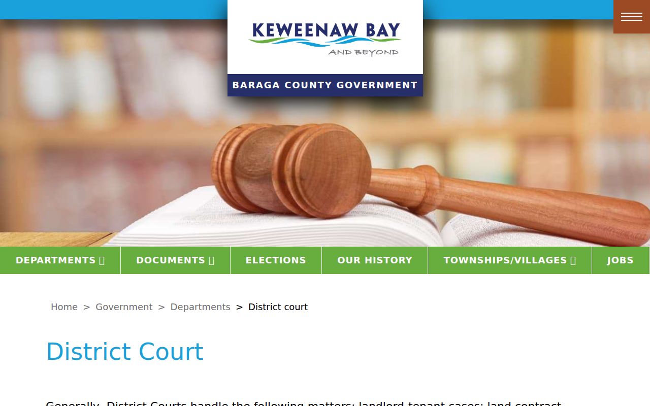 Baraga County court docket District Court page